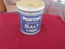 Vintage Morton's Free Running Salt 1985 Collectible Metal Tin Can Bristol Ware