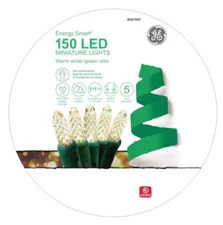 GE Energy Smart 150 Count 49.6 ft Warm White LED M5 Christmas String Lights