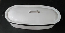 Vintage Vollrath Enamel Oval Fish Poacher/Planter