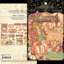 GRAPHIC 45 "HELLO PUMPKIN" EPHEMERA ASSORTMENT FALL AUTUMN HTF SCRAPJACK'S PLACE