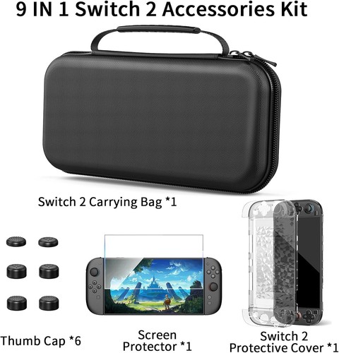 Nintendo Switch 2 Travel Case (Game Storage, Joy-Con Cover, Screen Protector) - Picture 4 of 4