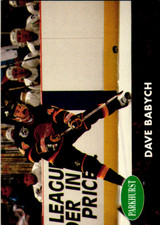1991-92 Parkhurst Canucks Hockey Card #187 Dave Babych