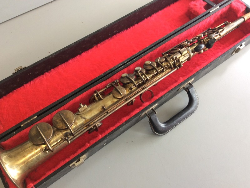 Vintage Conn New Wonder Gold-Plated Bb Soprano Saxophone (1923)