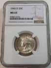 1945-D Washington 25c Quarter NGC MS65 #6588414-012