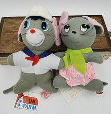 Lot of 2 Vintage 1978-79 Fun Farm Mice Plush w/Original Tags Middy  Mandy Mouse