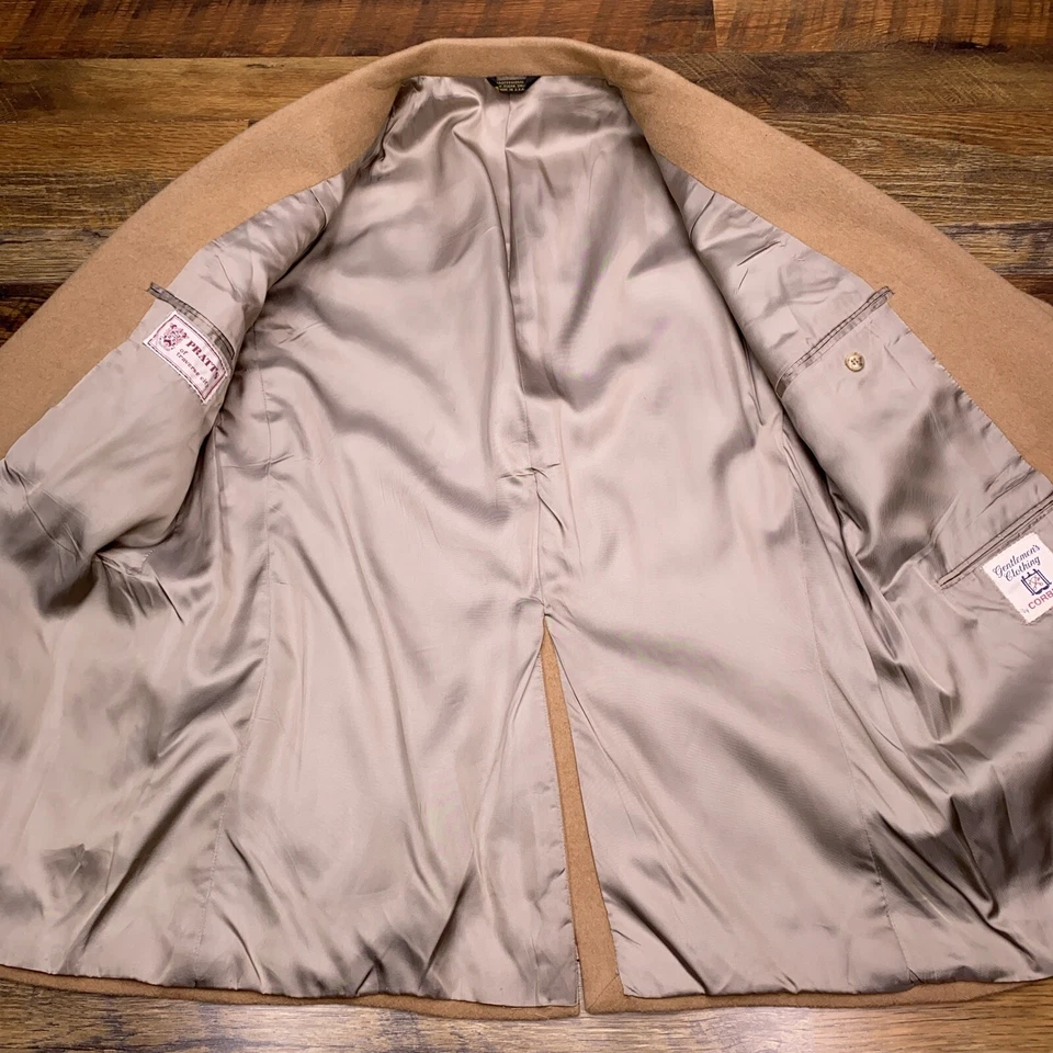 Casaco esportivo masculino vintage Corbin Ltd cashmere 44R bronzeado EUA blazer - Imagem 3 de 4