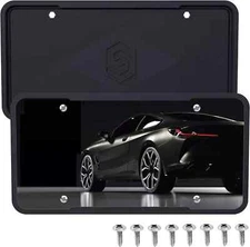 Silicone Black License Plate Frame Covers 2 Pack- Front and Back Car Plate Brack