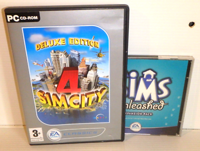 SIM CITY 4: Deluxe Edition (PC) w/RUSH HOUR & Manual + UNLEASHED