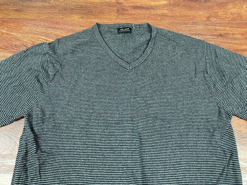 Suéter para mujer AXCESS negro/gris a rayas manga larga talla grande regular Foto 2 de 4