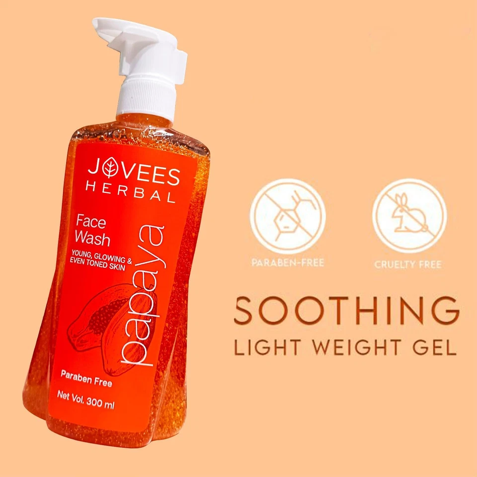 Jovees Herbal Papaya Face Wash For Women/Men, 300ml - Image 4 of 4
