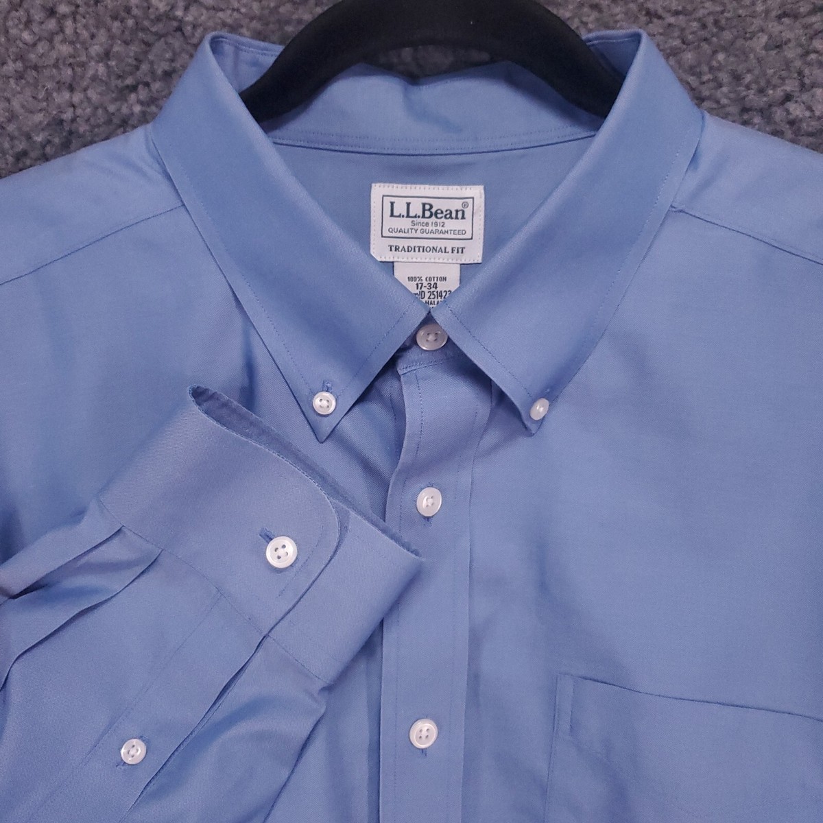 ll bean dress shirts review LL Bean Dress Shirt Mens 17.5 Classic Oxford Wrinkle Free Traditional Fit Nestle