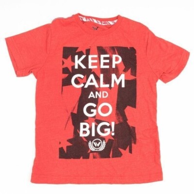 Shaun White Boys Graphic Tee Keep Calm And Go Big! Red Size S