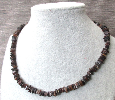 (E) Naturstein-Kette /   40cm  Naturstein -Kette / Tigerauge