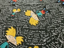 Cotton Fabric Arnolds Chalkboard Thoughts CP62454 Viacom International Vtg 2016