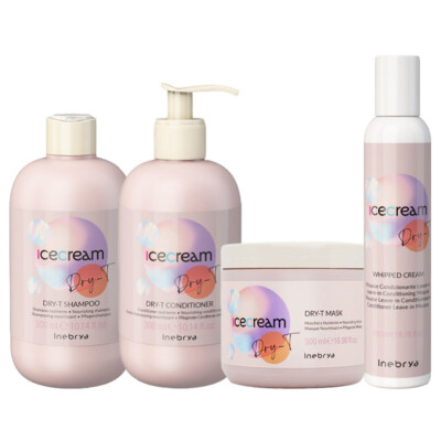 INEBRYA Kit ice cream Trocken-T Shamp 300ml + Condi 300ml+ mask 500ml + Creme