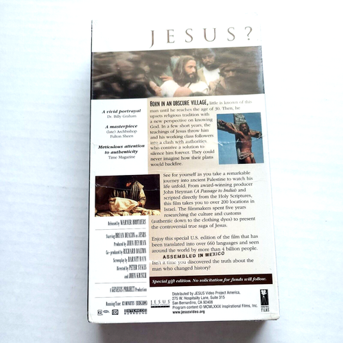 Jesus VHS Philosopher? Prophet? God? The True Story The Man Who Changed History - Picture 6 of 11