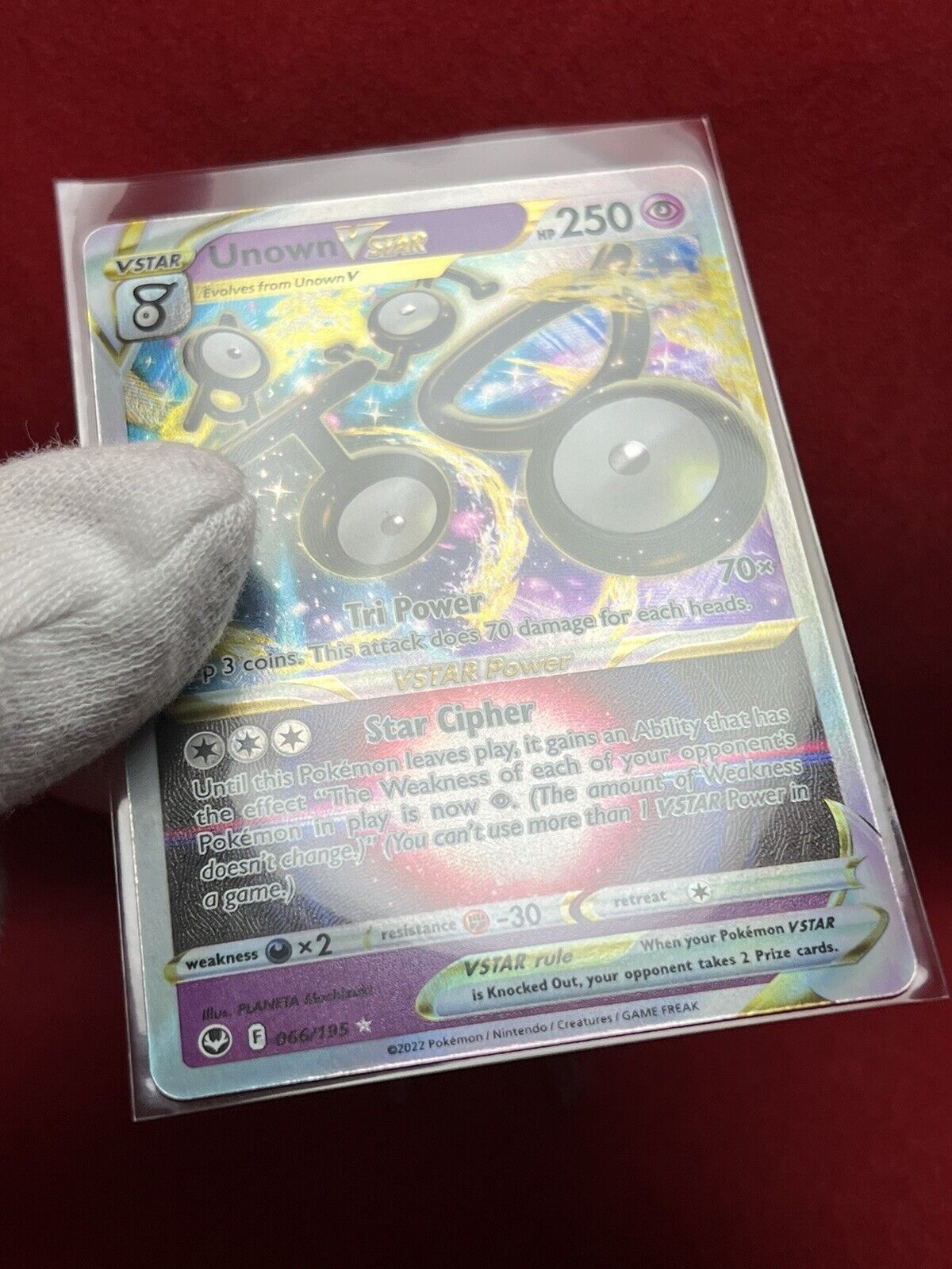 2 EVOLUTION SILVER TEMPEST POKEMON- UNOWN V 65/195 & VSTAR 66/195- NEW MINT