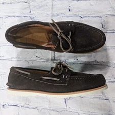 Sperry Sunspel MENS 11.5 Gold Cup Brown Handmade in Maine Boat Shoe Vibram Sole