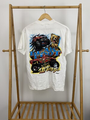 VTG Bear Foot Paul Shafer Monster Jam Truck Promo Jump Above RARE T-Shirt M