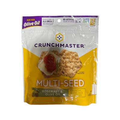 Multi-Seed Baked Rice Crackers   Rosemary & Olive Oil 4oz   Gluten Free Snack