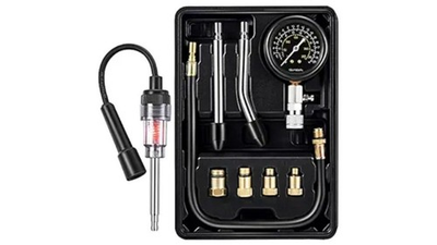#ad 9 Pieces Automotive Compression Tester Kit and Spark Plug Tester Black $44.99