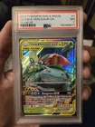 PSA 7  Celebi & Venusaur GX 1/181 Team Up Pokemon Card Sun and Moon Era TAG TEAM