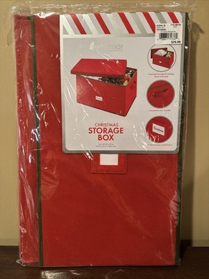 Whitmor Christmas Storage Box Organizer 14x20.75x12  Oversized Handles Brand New