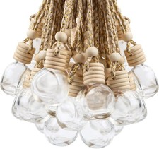20 Pcs 10ml Oblate Hanging Car Air Freshener Diffuserempty Refillable Clear