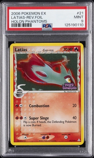 2006 POKEMON EX HOLON PHANTOMS #21 LATIAS-REVERSE FOIL PSA 9