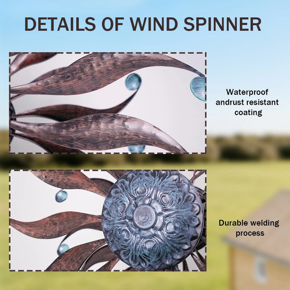 Wind Spinners Outdoor Metal Large with Wind Spinners for Yard and Garden - Image 4 of 4