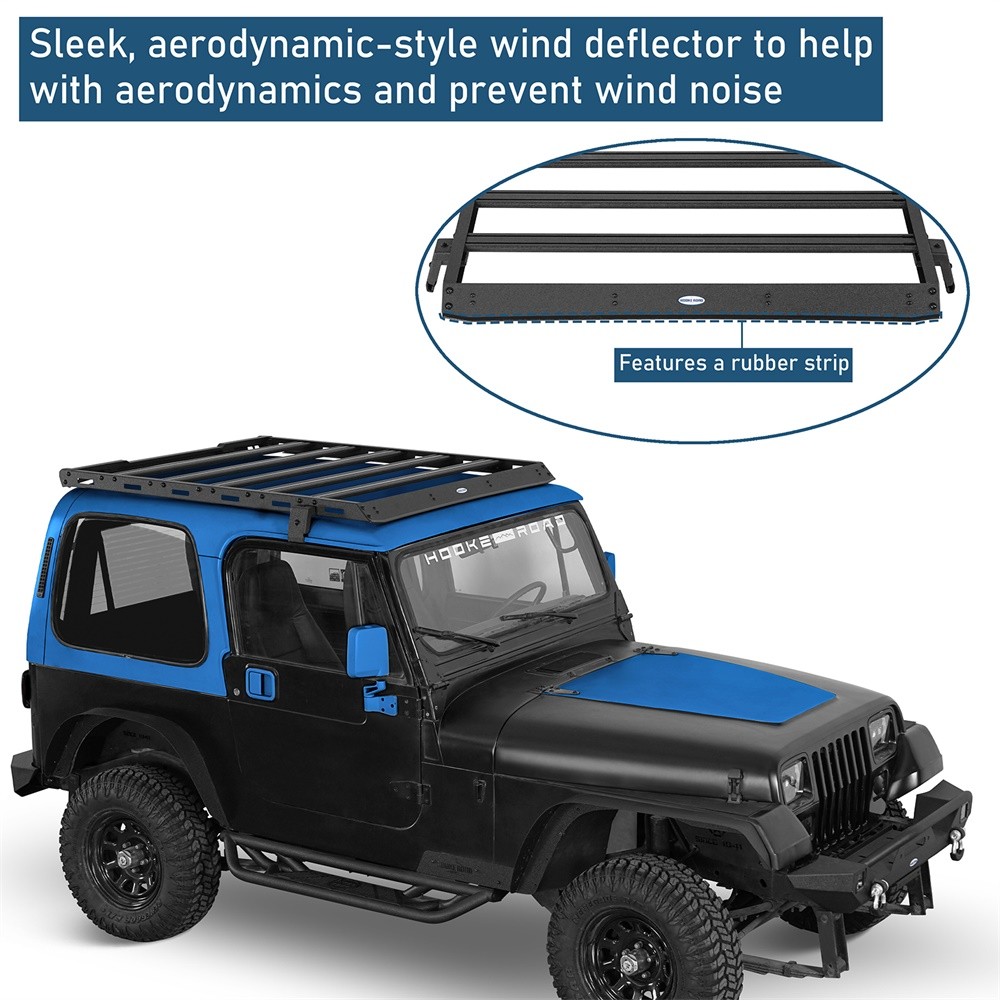 Hooke Road Roof Rack Cargo Basket Carrier For 1987-1995 Jeep Wrangler YJ Hardtop thumbnail 2