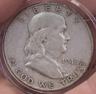 1948 D Franklin Silver Half Dollar Cirulated Denver 0.90 Silver