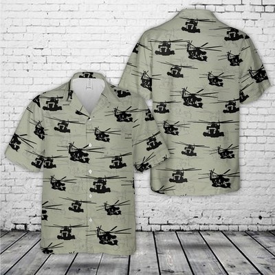 CH 53 Helicopter Silhouette Hawaiian Shirt