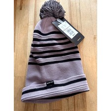 Burton Women's Rcy Ottoman Rib Beanie Hat Elderberry Purple Black Pom Pom New