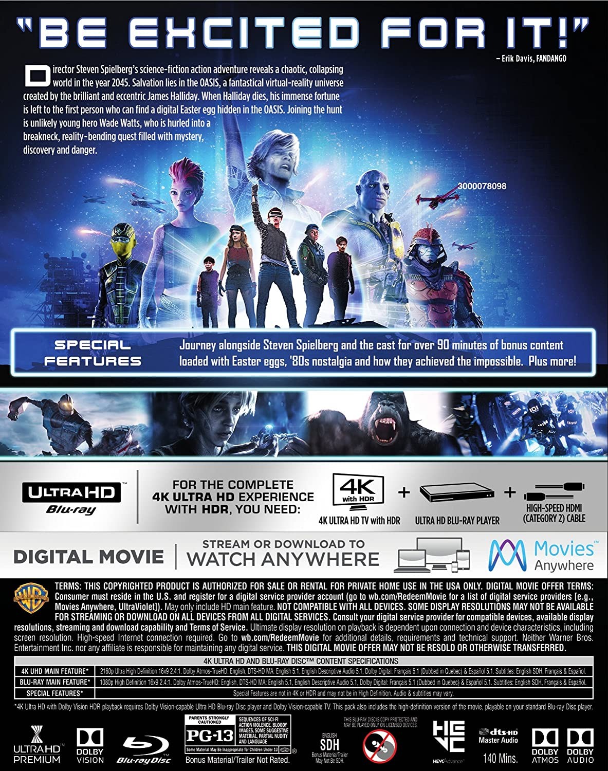 Ready Player One (4K Ultra HD+Blu-ray) (4K UHD Blu-ray)