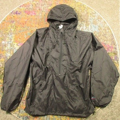 Helly Hansen Anorak Windbreaker Men L Oversized Black Lightweight Rip Stop Nylon