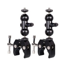 Cool Dual Ball Head Magic Arm Adapter Camera Clamp Mount Super Clamp With 1/4 An
