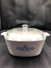 Blue Cornflower Corning Ware CASSEROLE DISH  1 3/4 Qt  P-1 3/4-B Pyrex P-7-C Lid