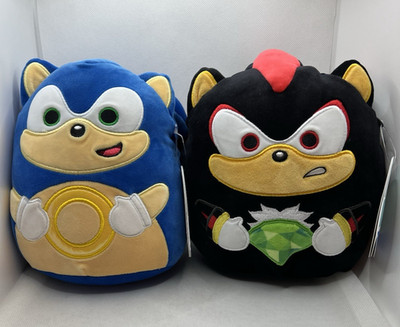 Sonic the Hedgehog Shadow Squishmallow 8 Zoll Plüschtier Stofftier Smaragd Ring schwarz NEU