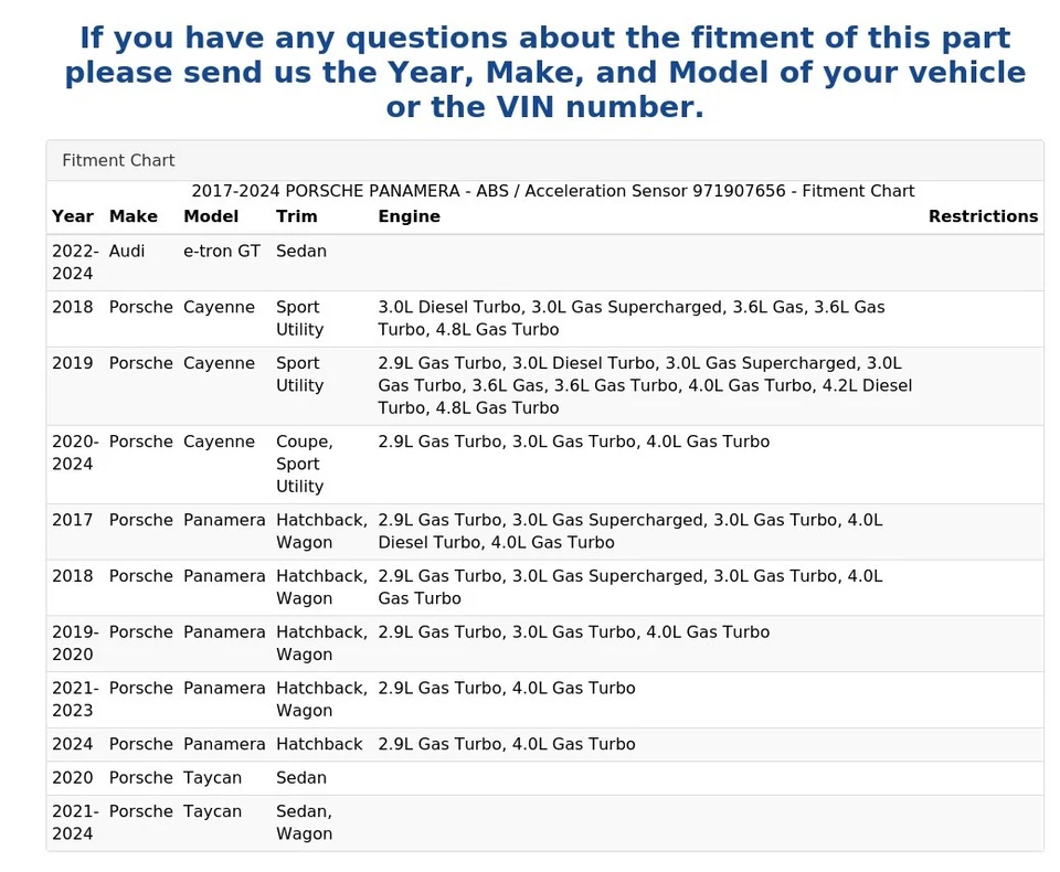 Porsche Panamera 2017-2024 - Abs / Sensor de aceleración 971907656 Foto 4 de 4
