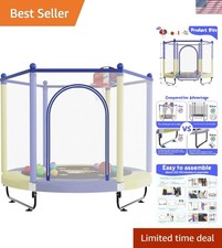 60" Trampoline for Kids, 5 FT Indoor Outdoor Toddler Baby Trampoline with B...