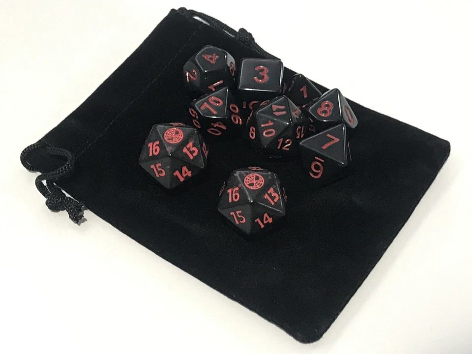 mtg spindown dice Spider-Man set w polyhedral dice set -red black Magic - Image 2 of 2