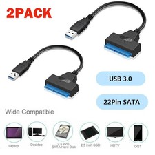 2 SATA to USB 3.0 Cable USB to SATA III Hard Drive Adapter 2.5'' SSD HDD USA