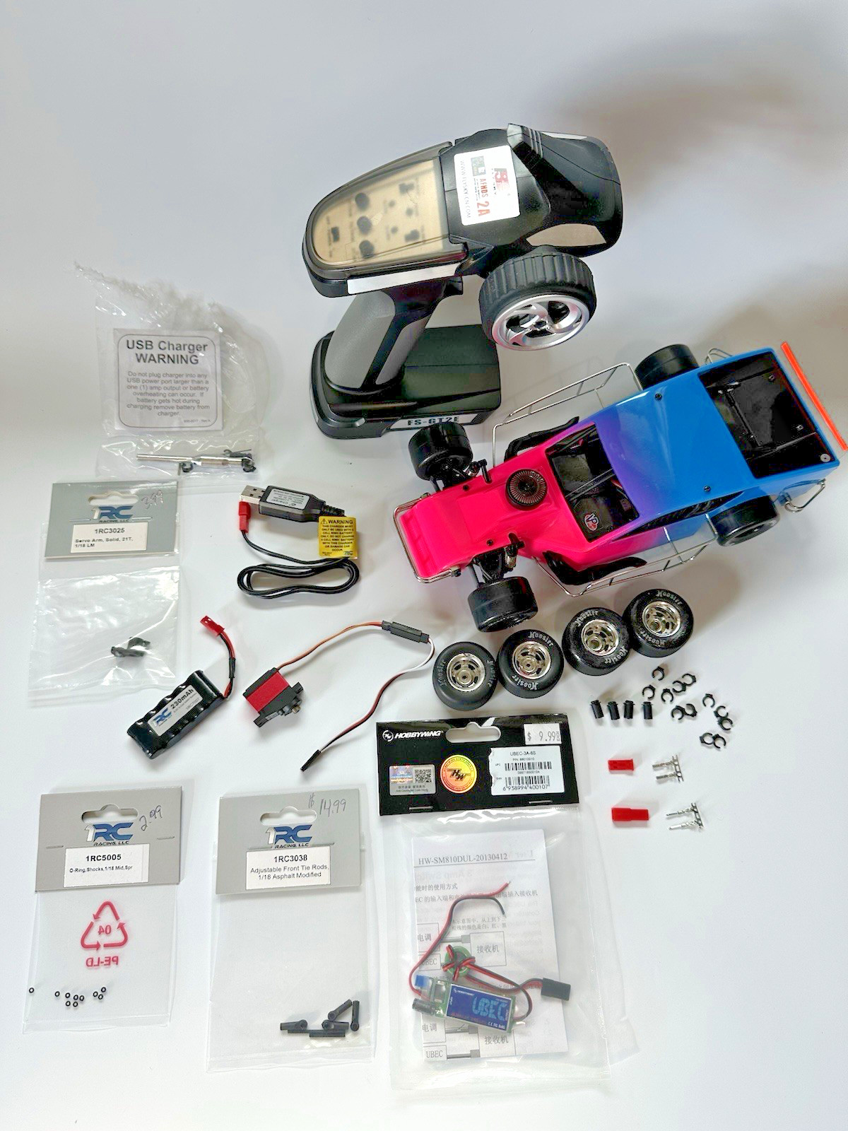 1RC Racing Asphalt Modified 2.0 1/18 Brushless EXTRAS!