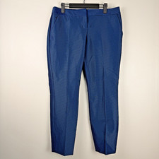 Express Columnist Dress Pants Womens 8R Blue Micro Dot Flat Front Stretch Career