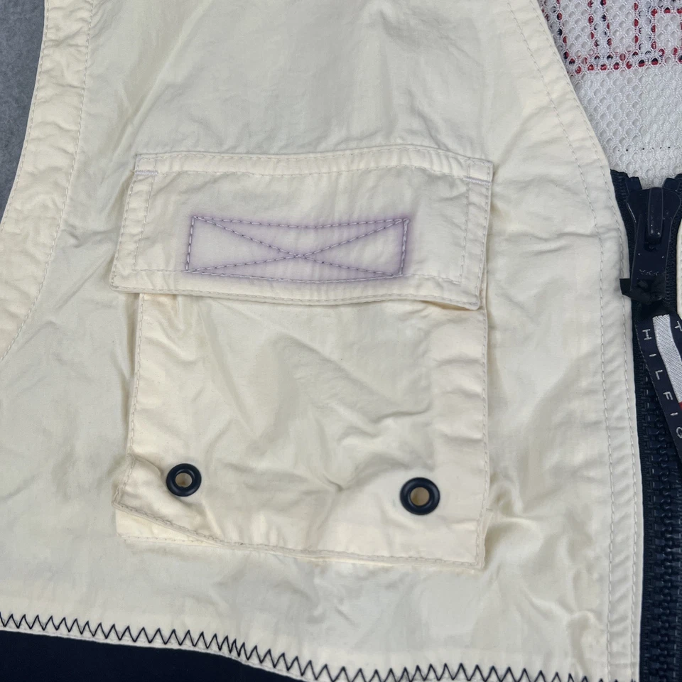 Vintage Tommy Hilfiger Sailing Vest International Games USA XL Blue White Mens - Image 3 of 4