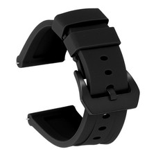 Silicone Watch Bands 26mm Soft Watch Band with Black Buckle, Black