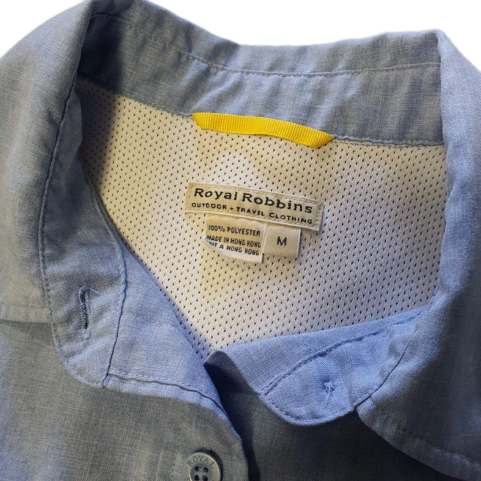 Camisa de caminhada feminina Royal Robbins, tamanho M azul cambraia, ventilada - frete grátis - Imagem 3 de 4