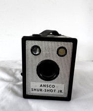 Vintage Ansco Shur-Shot Jr Box Camera 120 Film Art Deco Black Display Prop