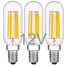 12V Low Voltage Mini LED Candelabra Light Bulbs Mini, 12volt T8 6w 2700k 3pcs